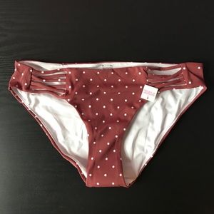 New Victoria’s Secret PINK Lace Up Bikini Swim Bottom - Medium - Polka Dots